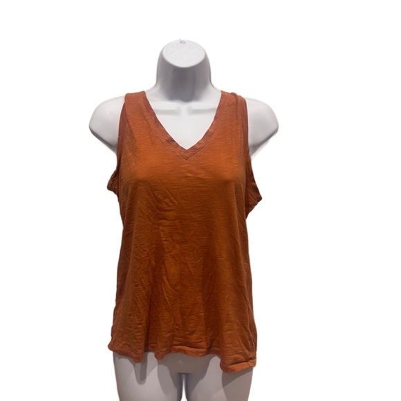 Madewell Women's Burnt Orange V Neck Tank XXS (fits like Small or Medium) - Picture 1 of 2